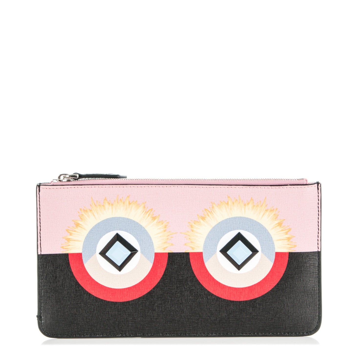 Vitello Elite Century Hypnoteyes Studded Zip Pouch Bubblegum Multicolor