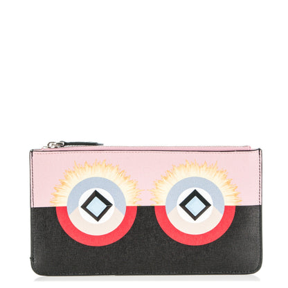 Fendi Vitello Elite Century Hypnoteyes Studded Zip Pouch Bubblegum Multicolor 1 of 7