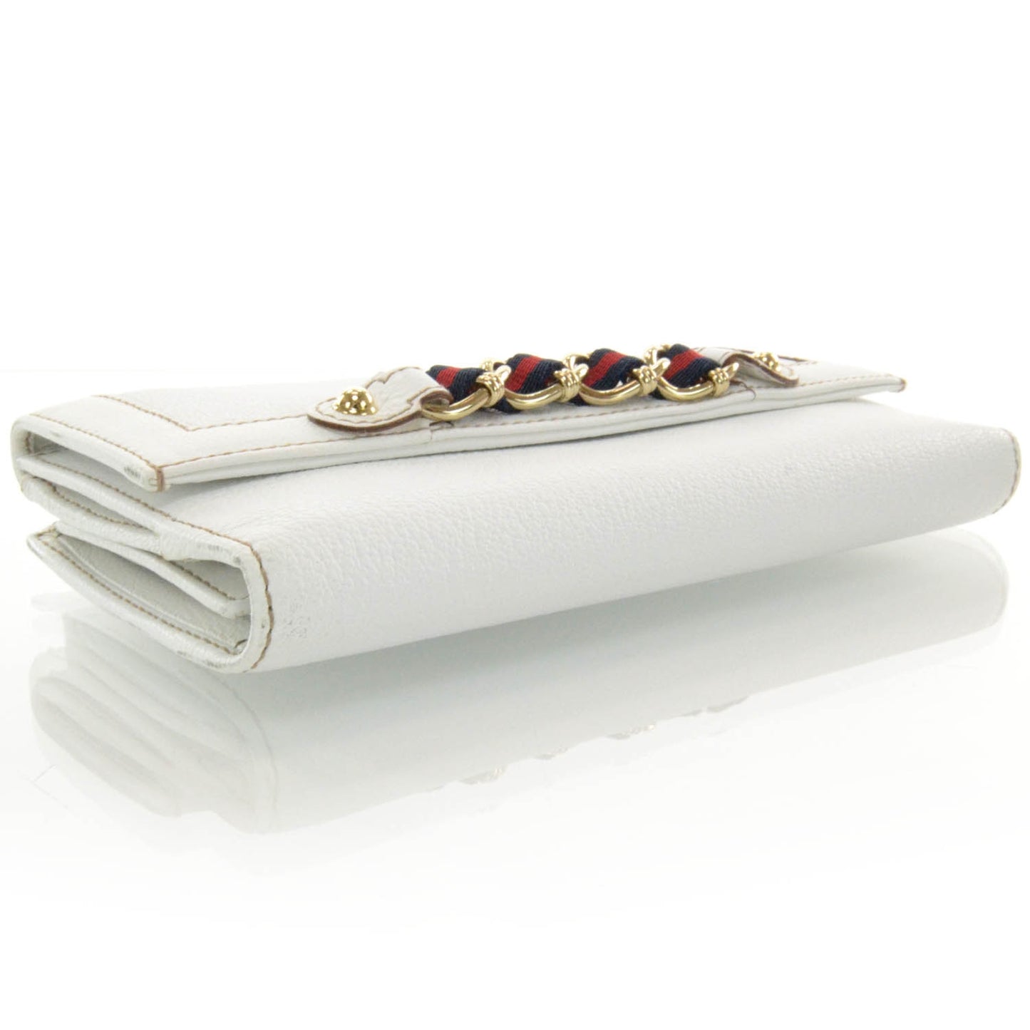 Leather Capri Continental Wallet White