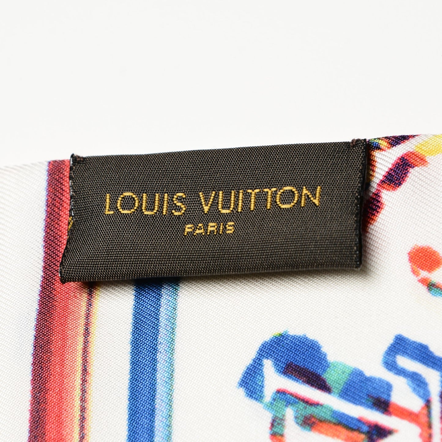 Silk Monogram Rainbow Bandeau White