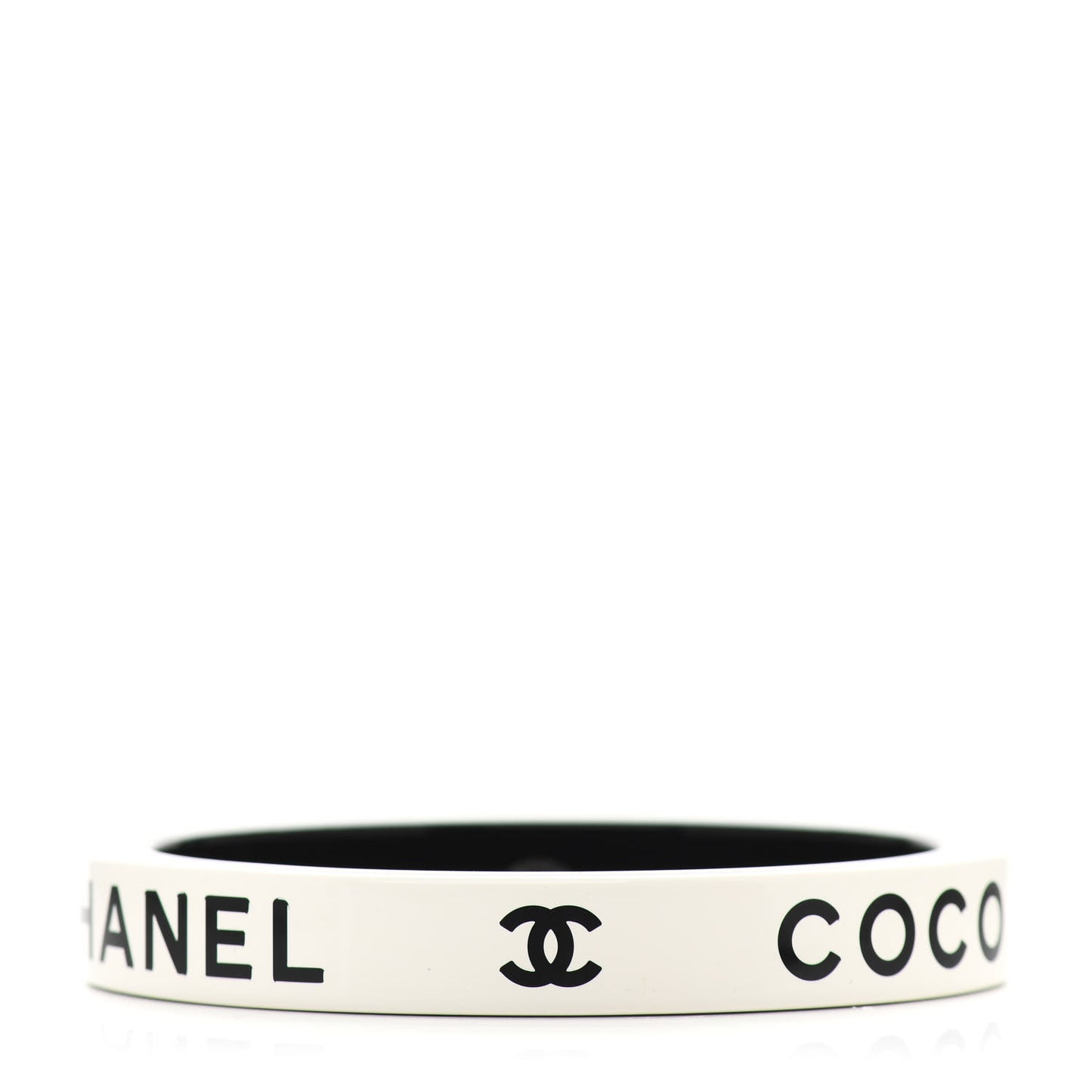 Resin Logo Bangle Bracelet White Black