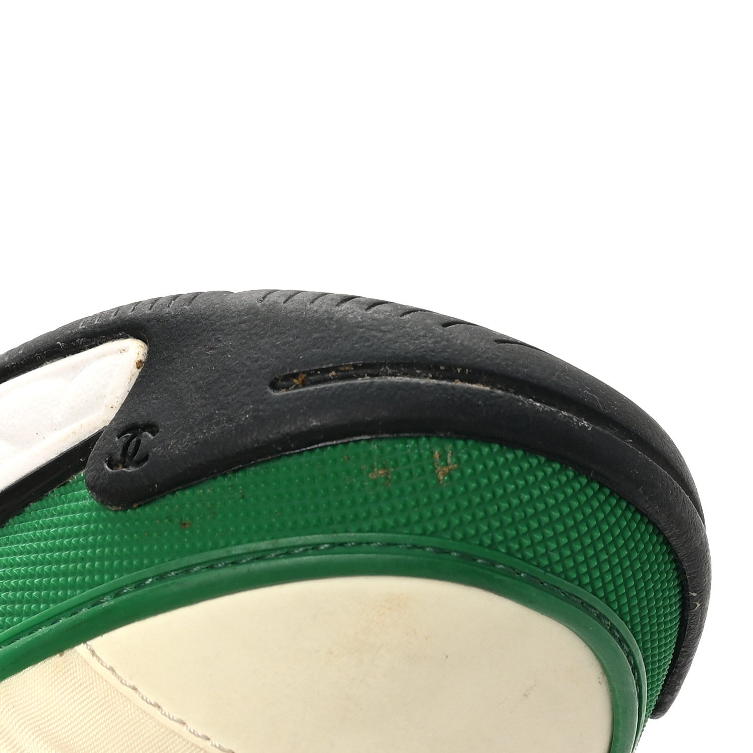 Chanel Suede Calfskin Mixed Fibers CC Sneakers 38 Ivory Green Light Blue  1640980 – FASHIONPHILE