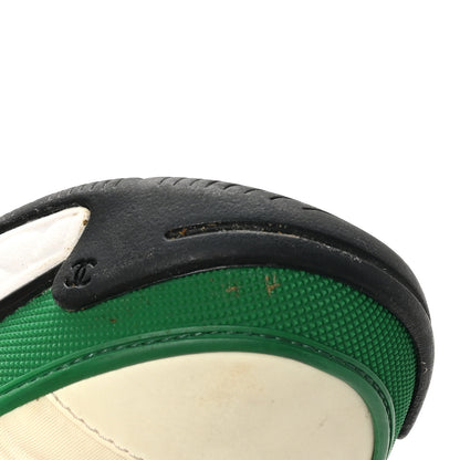 Chanel Suede Calfskin Mixed Fibers CC Sneakers 39 Ivory Green Light Blue 38 Ivory Green Light Blue 10 of 11