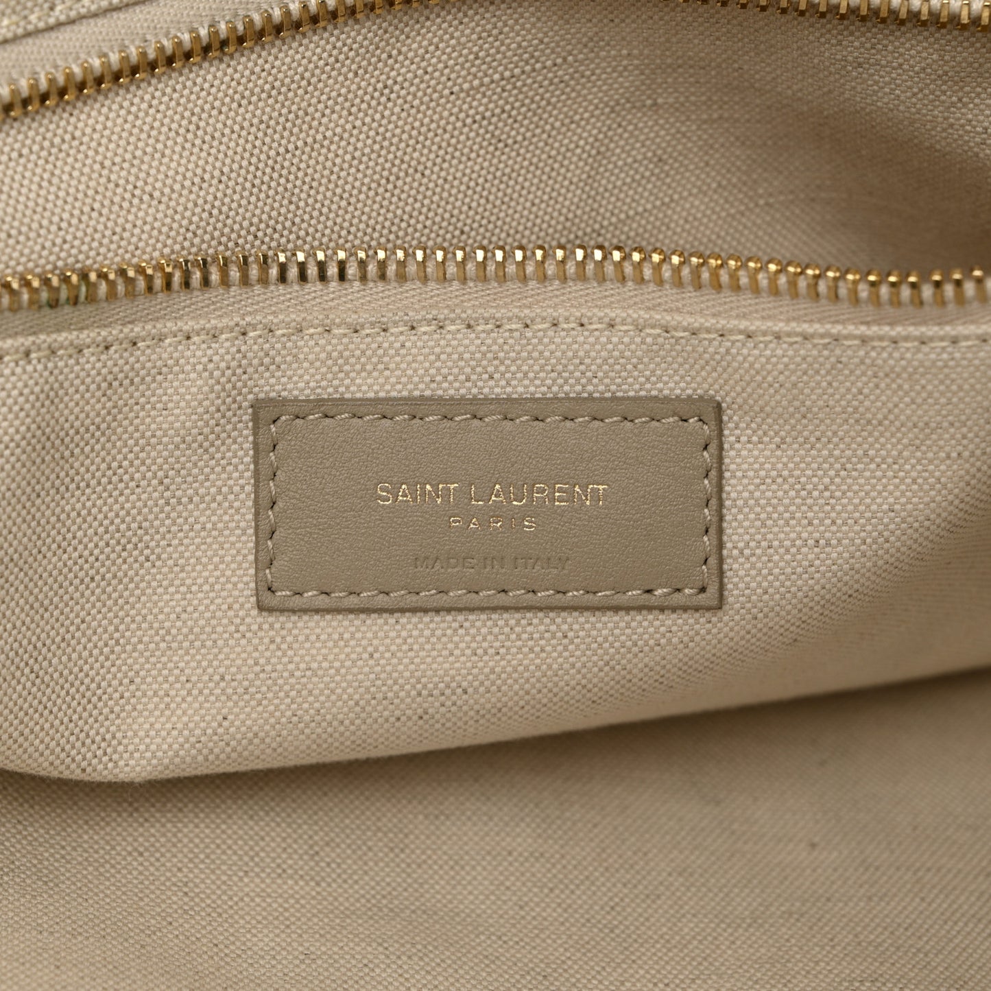 Linen Calfskin Rive Gauche Tote Beige Sea Salt