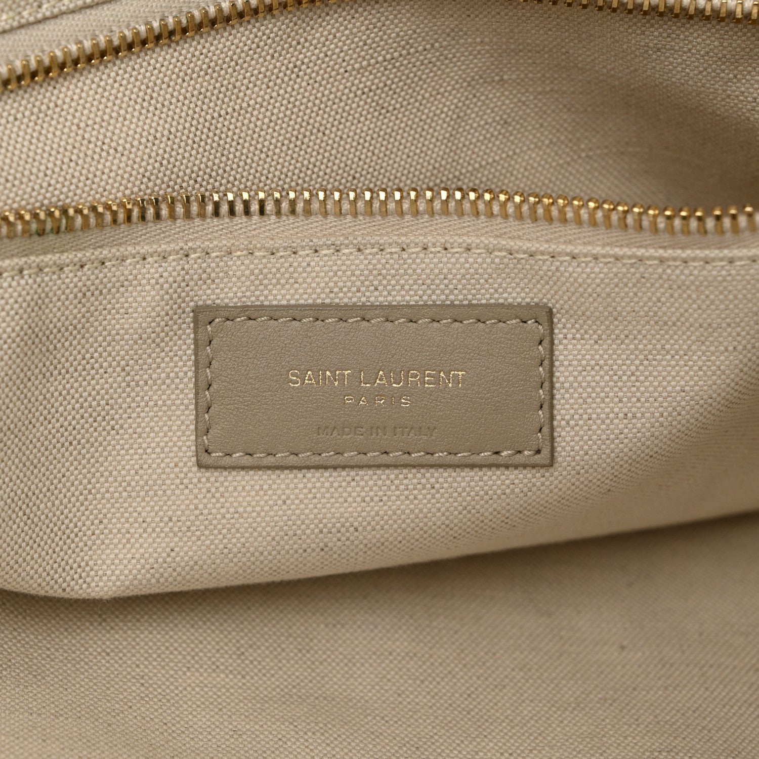 Saint Laurent Linen Calfskin Rive Gauche Tote Beige Sea Salt 5 of 9