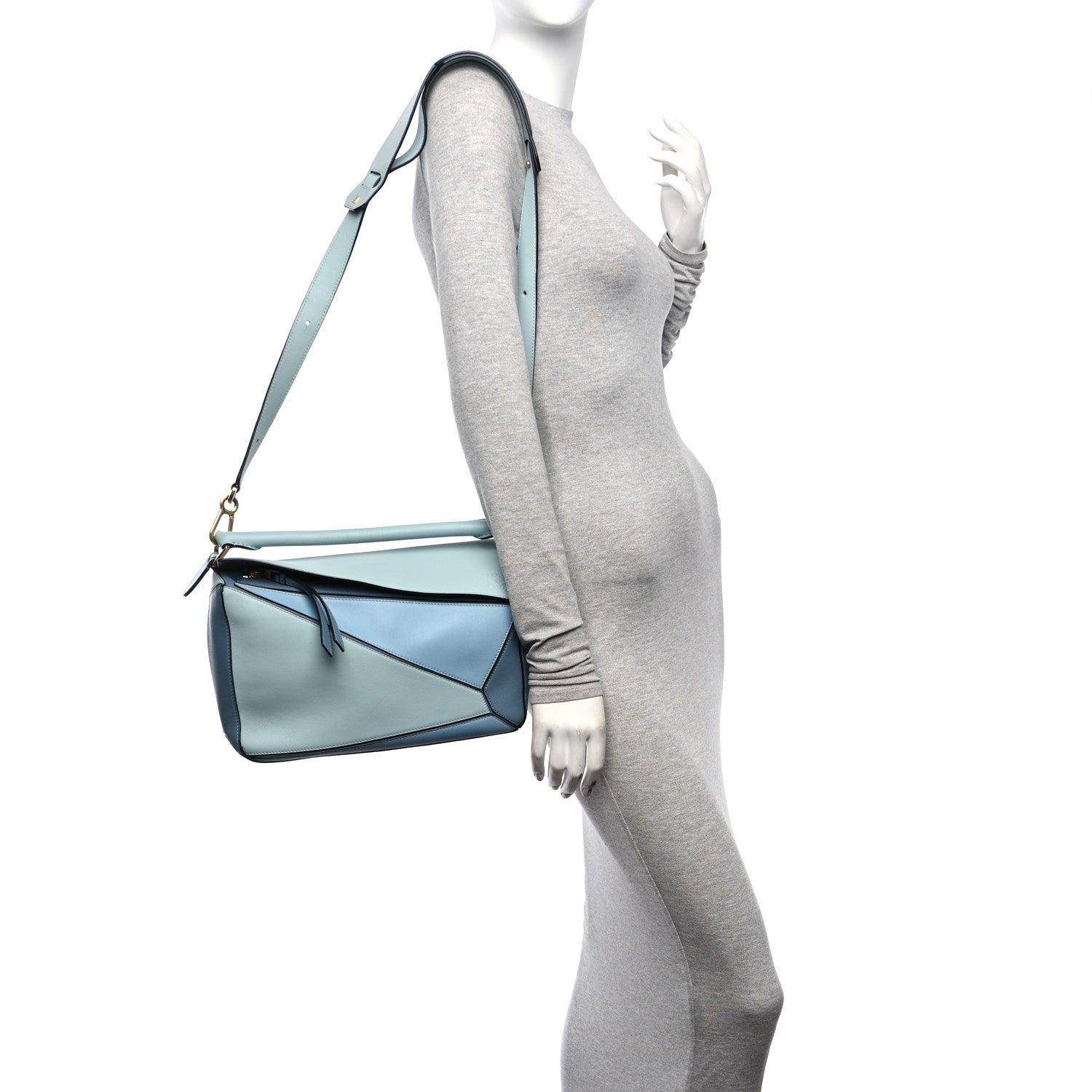 Loewe Calfskin Medium Puzzle Bag Aqua Light Blue Stone Blue 2 of 11