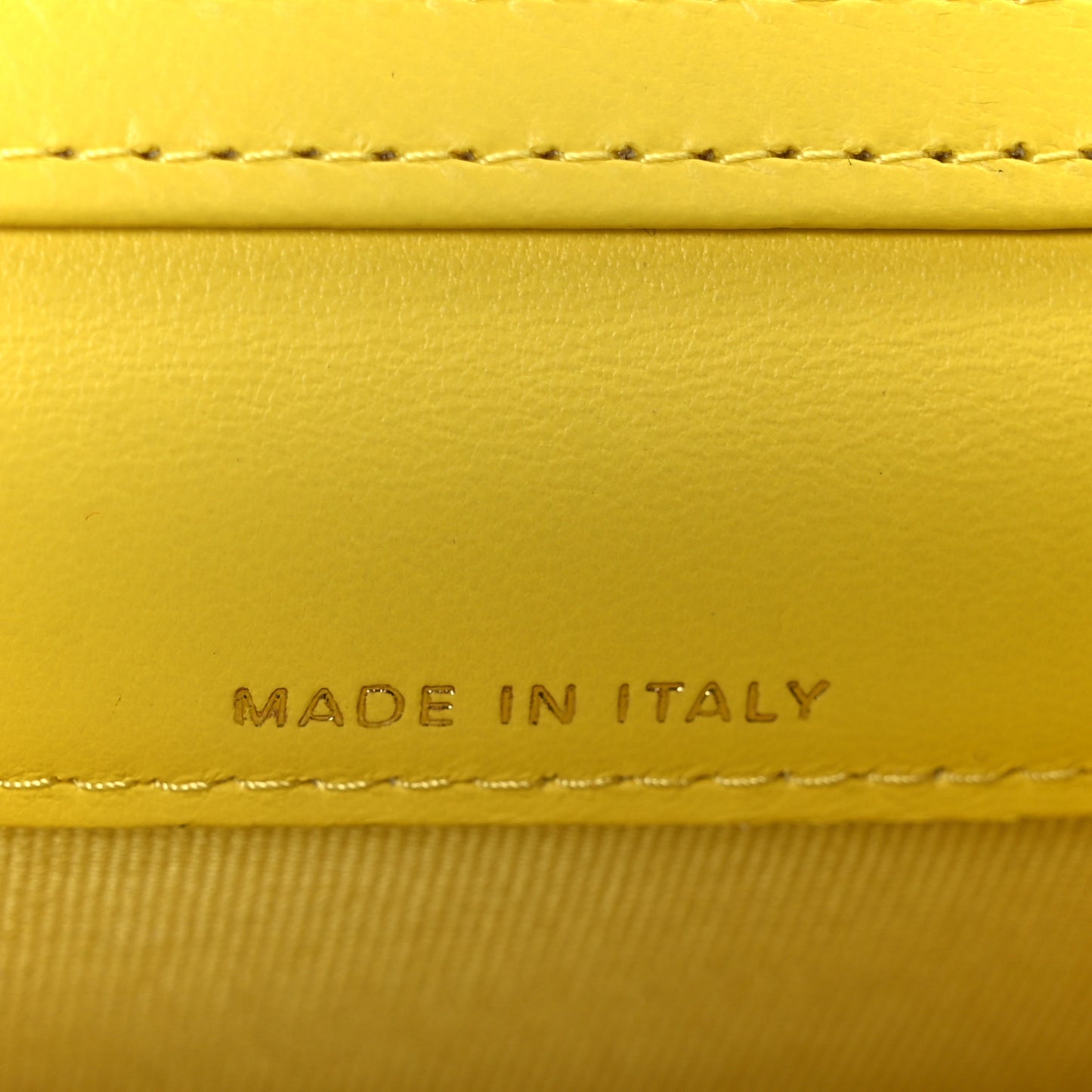 Lambskin Quilted Enamel Logo Flap Card Holder On Chain Yellow
