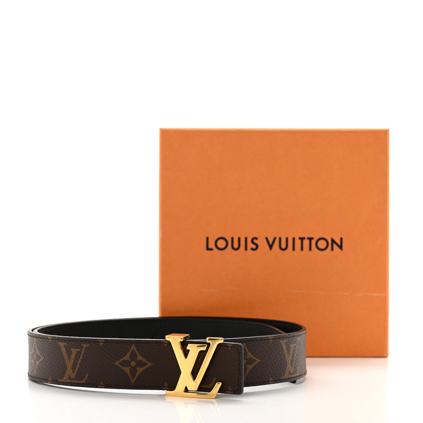 Calfskin Monogram 30mm LV Initiales Reversible Belt 85 34 Black
