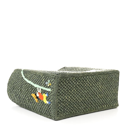 Loewe X SUNA FUJITA Raffia Small Font Tote Bottle Green 4 of 11