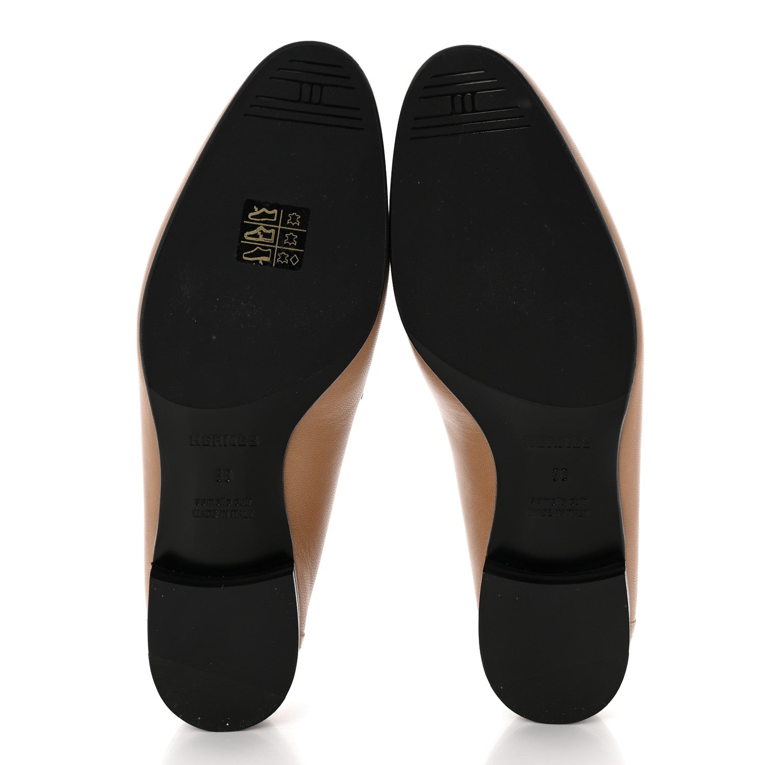 Hermes Goatskin Womens Royal Loafers 38 Beige Argile 5 of 13