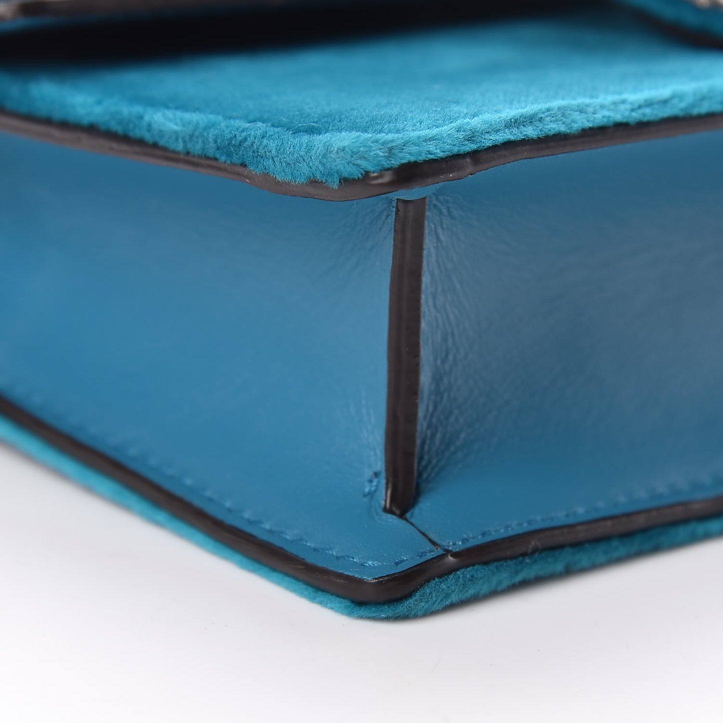 Velvet Super Mini Dionysus Shoulder Bag Pavone Cyan