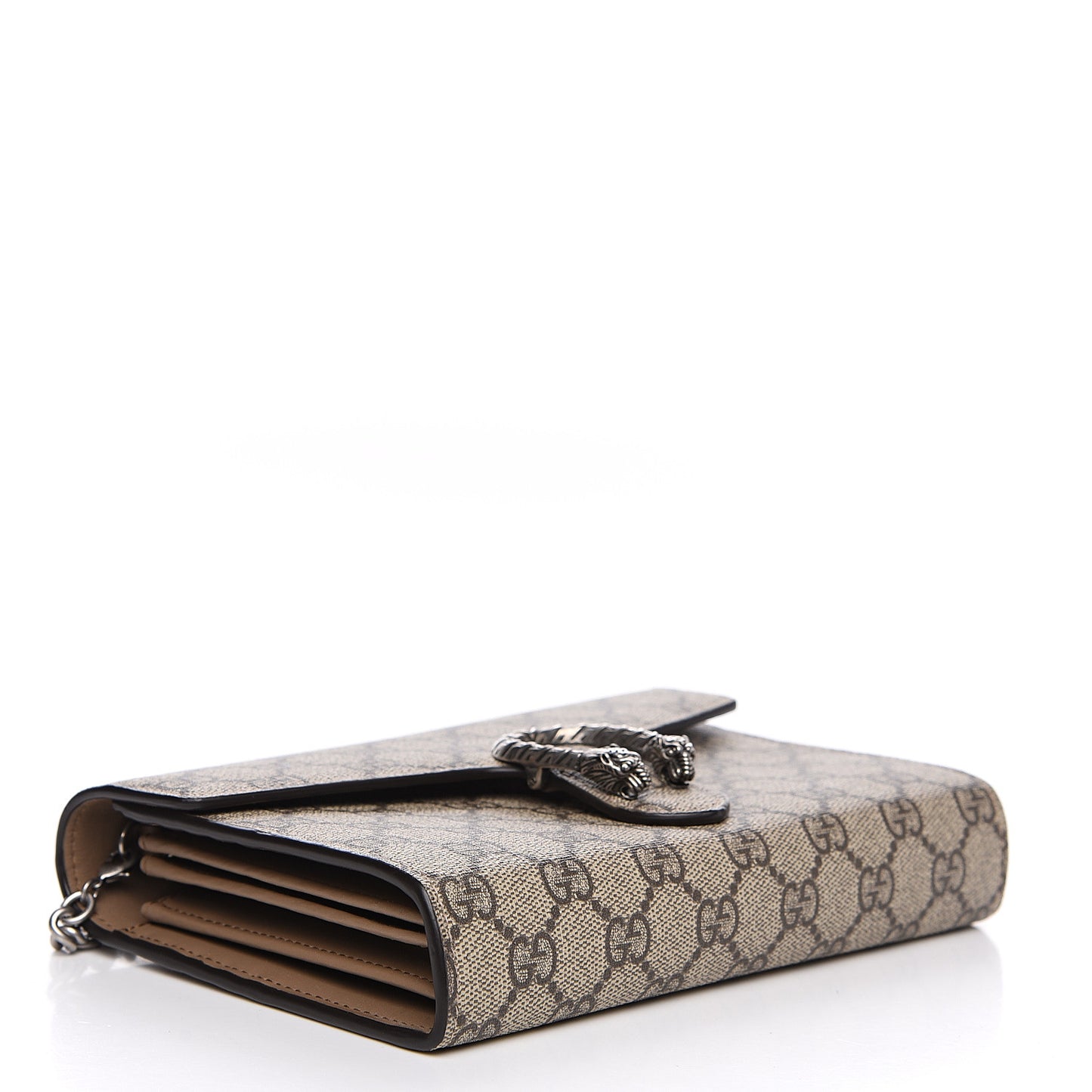 GG Supreme Monogram Mini Dionysus Chain Wallet Beige Taupe