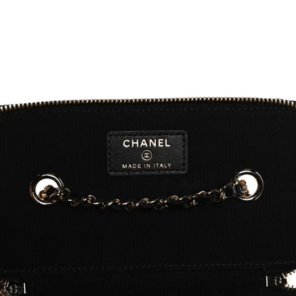 Chanel Lambskin Camellia Embossed Small Vanity Case With Chain Black 6 of 13
