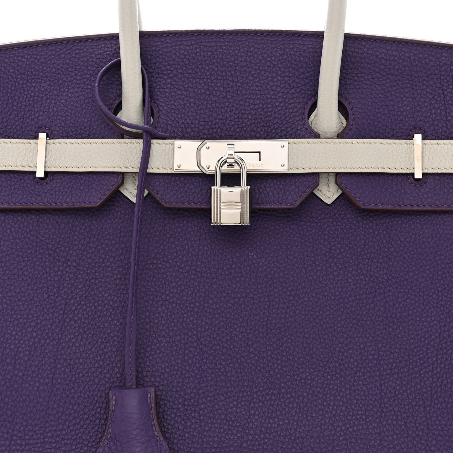 Togo Bi-Color Horseshoe Birkin 35 Iris Gris Perle