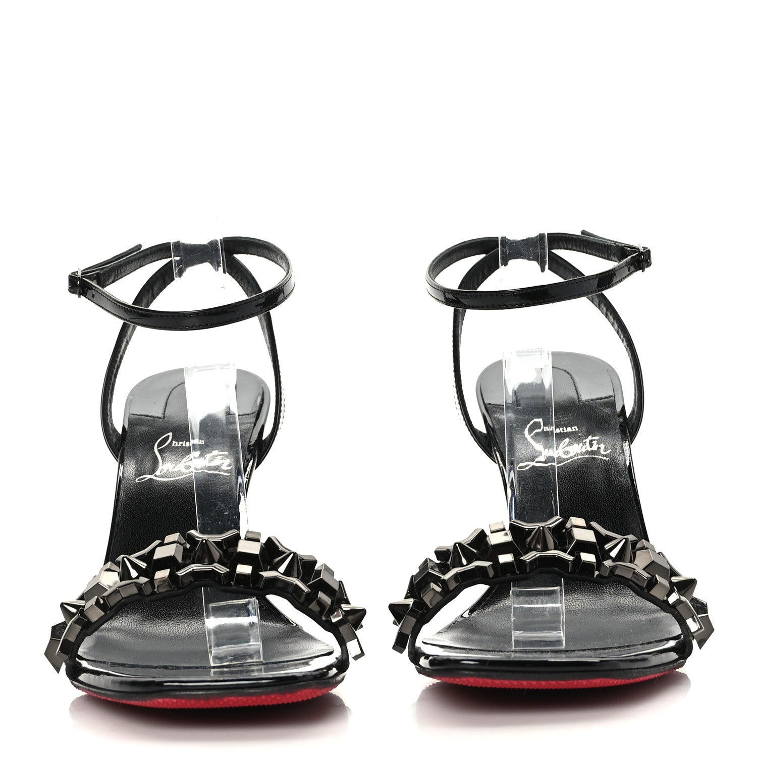 Christian Louboutin Patent Asteroispikes 85 Studded Sandals 38 Black 2 of 7