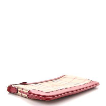 Burberry Haymarket Check Small Peyton Crossbody Clutch Bag Military Red 4 of 12