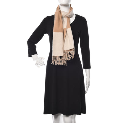 Hermes Cashmere Fringe Stole Camel White 2 of 5