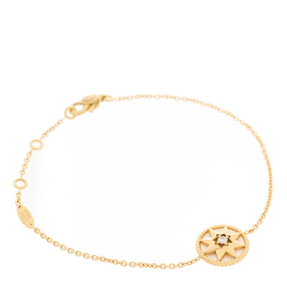 Christian Dior 18K Yellow Gold Diamond Mother of Pearl Rose Des Vents Bracelet 1 of 4