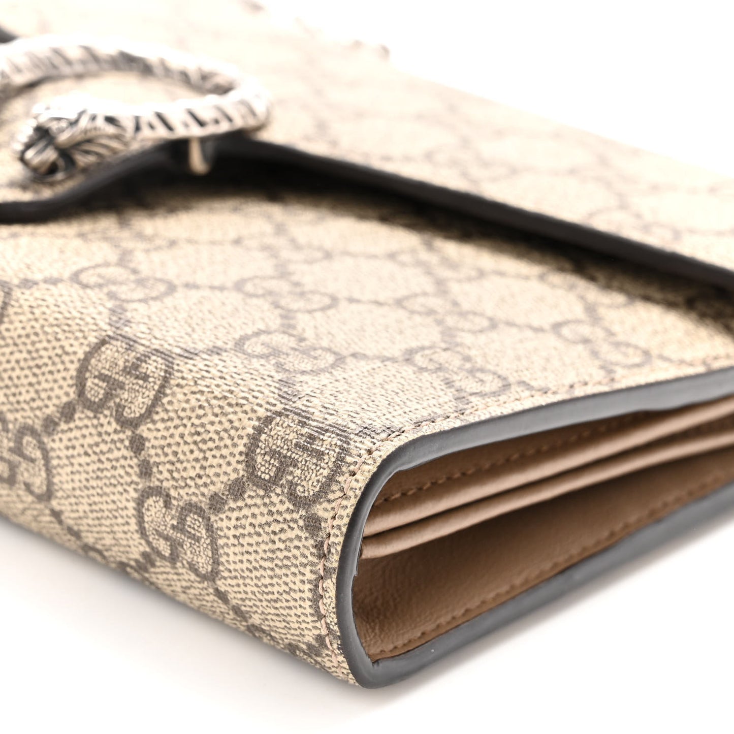 GG Supreme Monogram Mini Dionysus Chain Wallet Beige Taupe