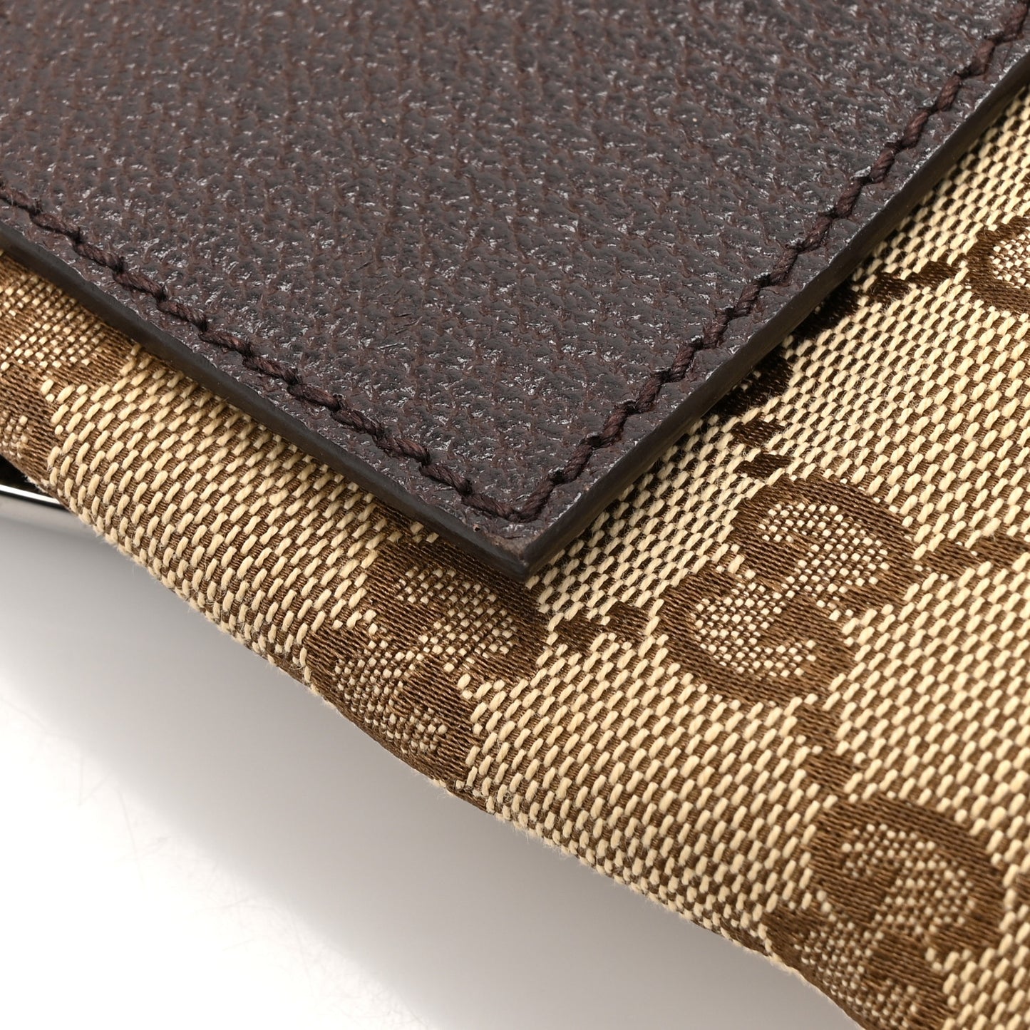 GG Monogram Double Pocket Belt Bag Dark Brown
