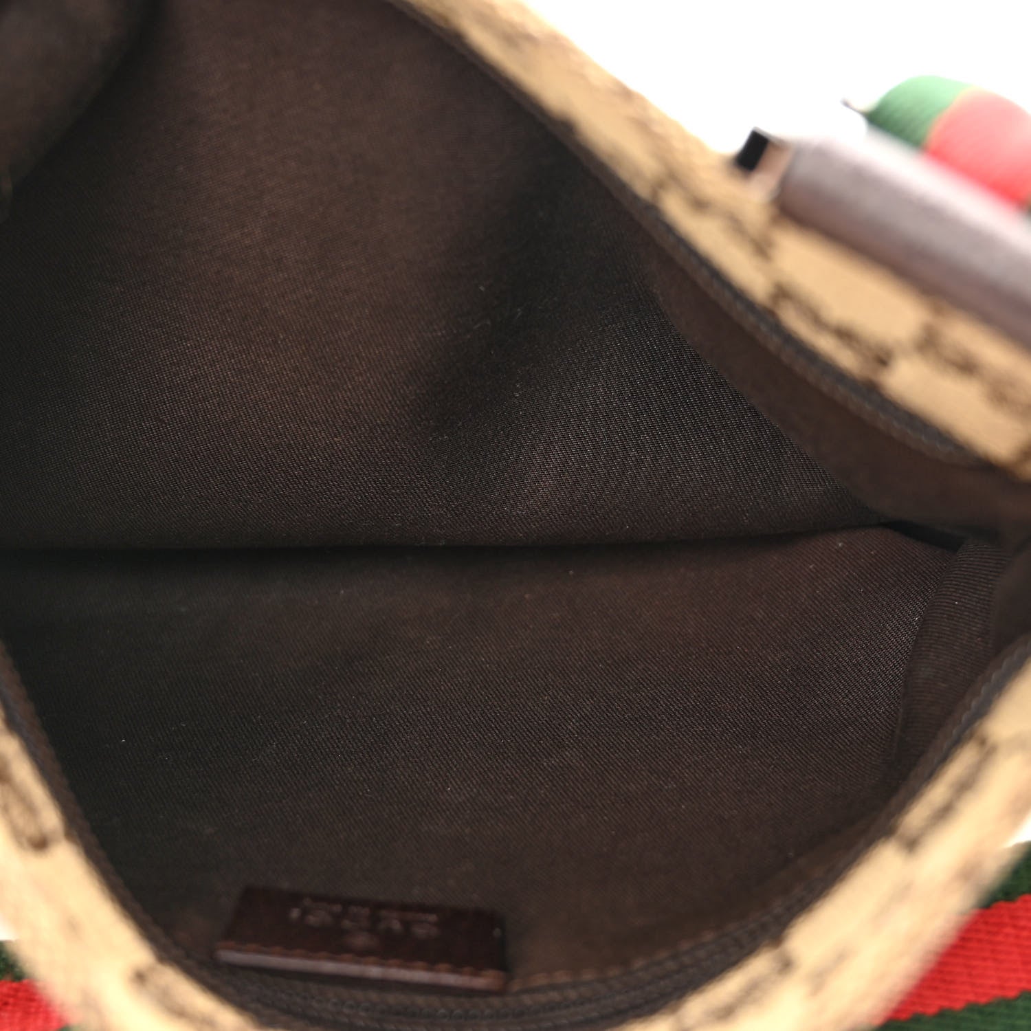 Gucci Monogram Web Small Flat Messenger Bag Brown 5 of 9