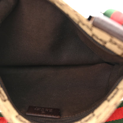 Gucci Monogram Web Small Flat Messenger Bag Brown 5 of 9