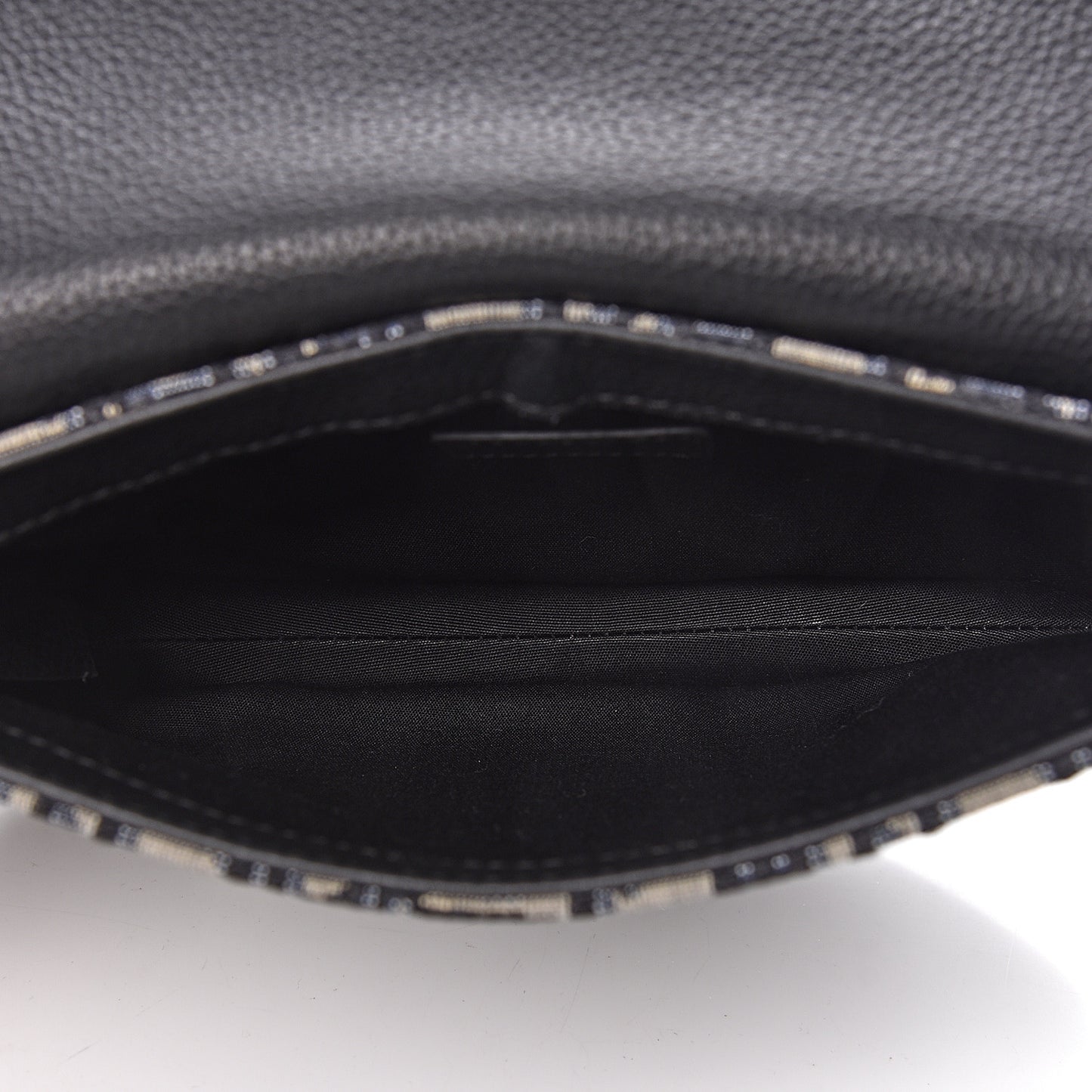 Oblique Saddle Messenger Pouch Beige Black