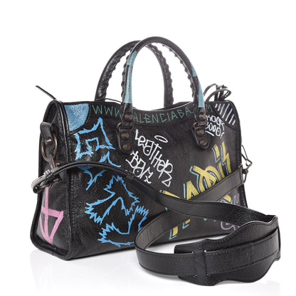 Balenciaga Agneau Graffiti All Over Classic Hardware S City Black Multicolor 3 of 7