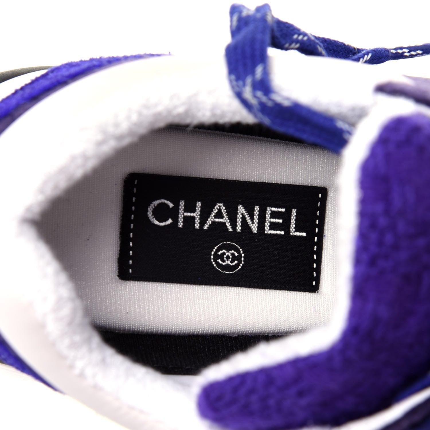 Chanel Suede Tweed Felt CC Sneakers 39 Purple 8 of 10