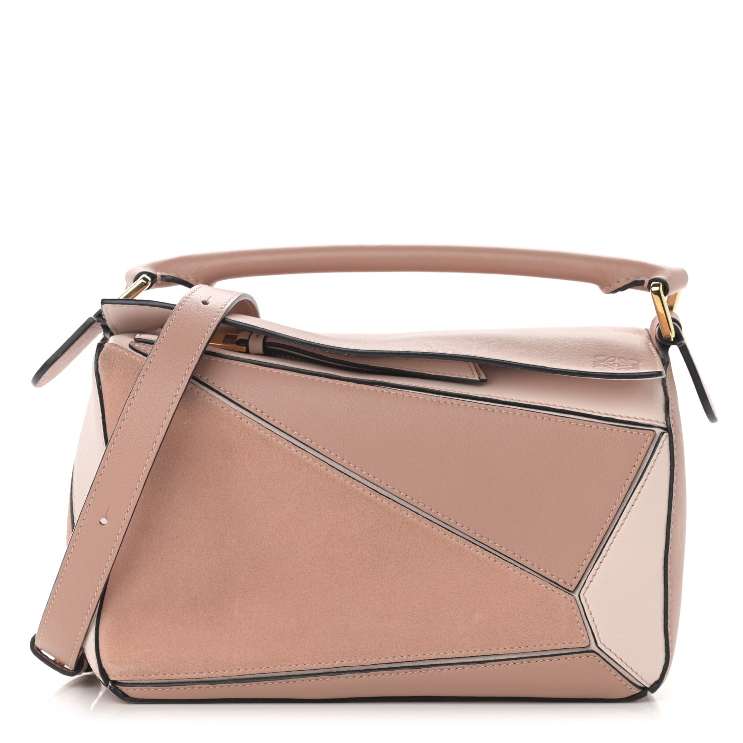 Loewe Calfskin Suede Small Puzzle Bag Blush 1 of 11