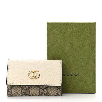 Gucci Dollar Calfskin GG Supreme Monogram GG Marmont 6 Key Holder Case Mystic White Beige Ebony 8 of 8