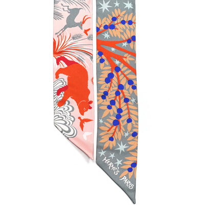Hermes Silk Le Charme D Orphee Twilly Gris Acier Rose Poudre 2 of 4