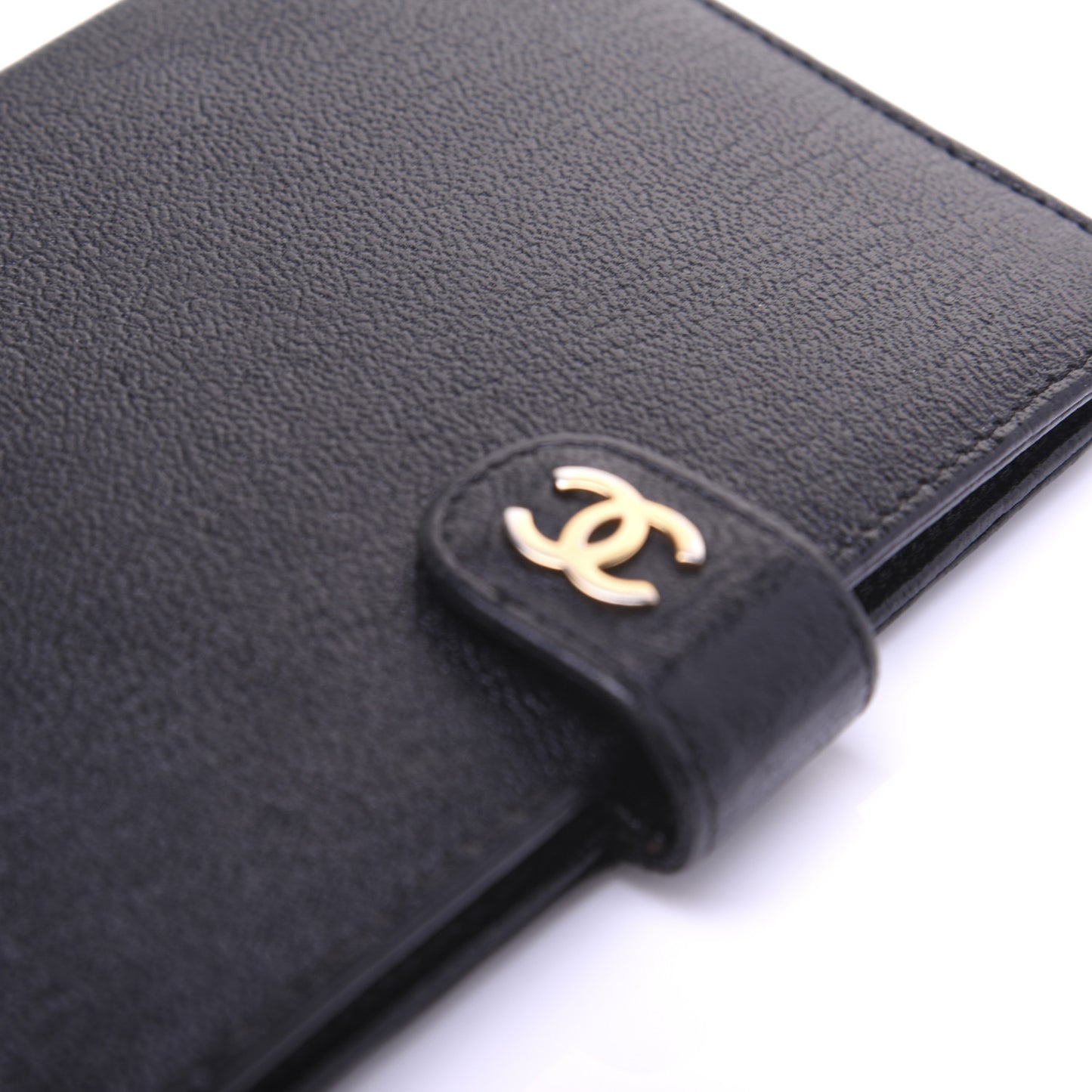 Goatskin Small Ring Agenda Planner Black