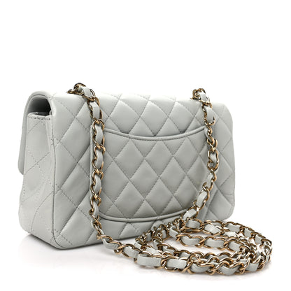Chanel Lambskin Quilted Mini Rectangular Flap Grey 3 of 9