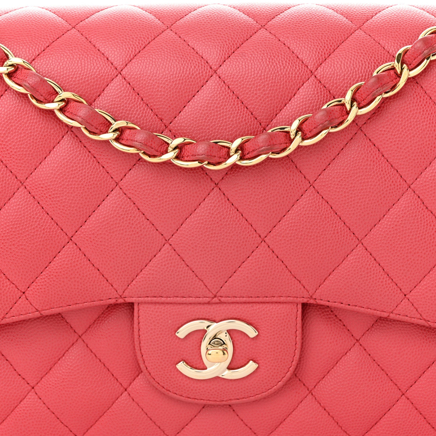 Chanel Caviar Quilted Jumbo Double Flap Red 8 of 11