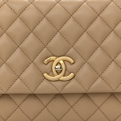 Chanel Caviar Lizard Quilted Small Coco Handle Flap Beige 8 of 13
