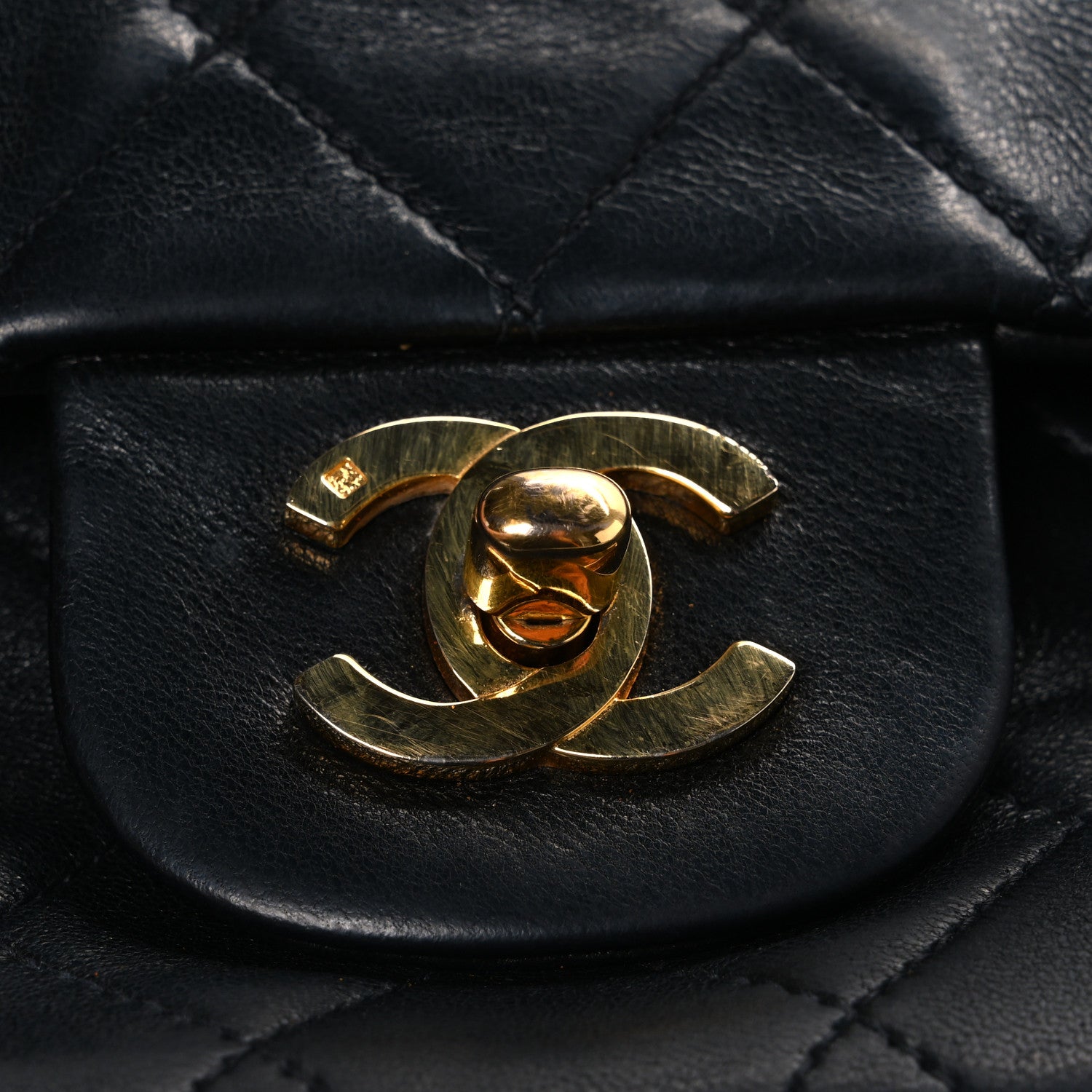 Chanel Lambskin Quilted Medium Double Flap Black 12 of 13