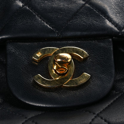 Chanel Lambskin Quilted Medium Double Flap Black 12 of 13