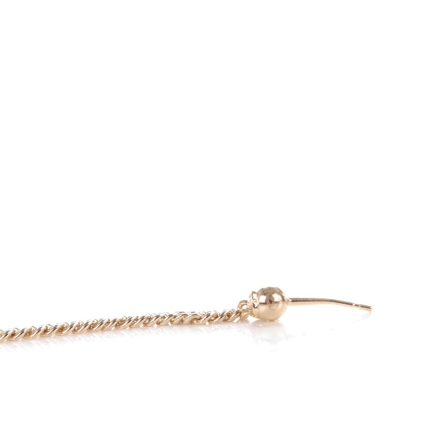 Chanel Resin Pearl CC Drop Earrings Gold 4 of 6
