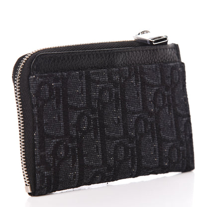 Christian Dior Oblique Zipped Card Holder Black 3 of 8