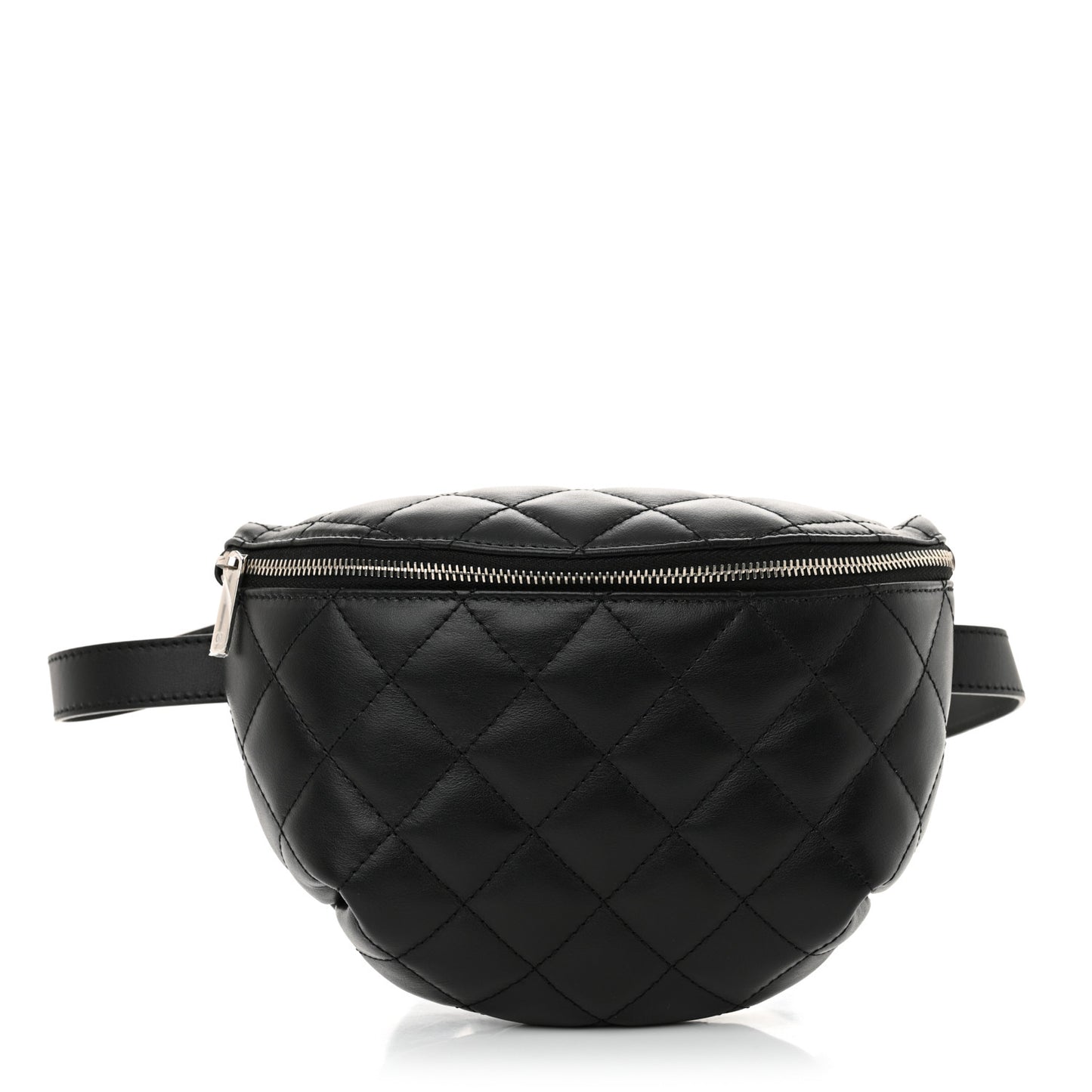 Calfskin Quilted Waist Belt Bag Black