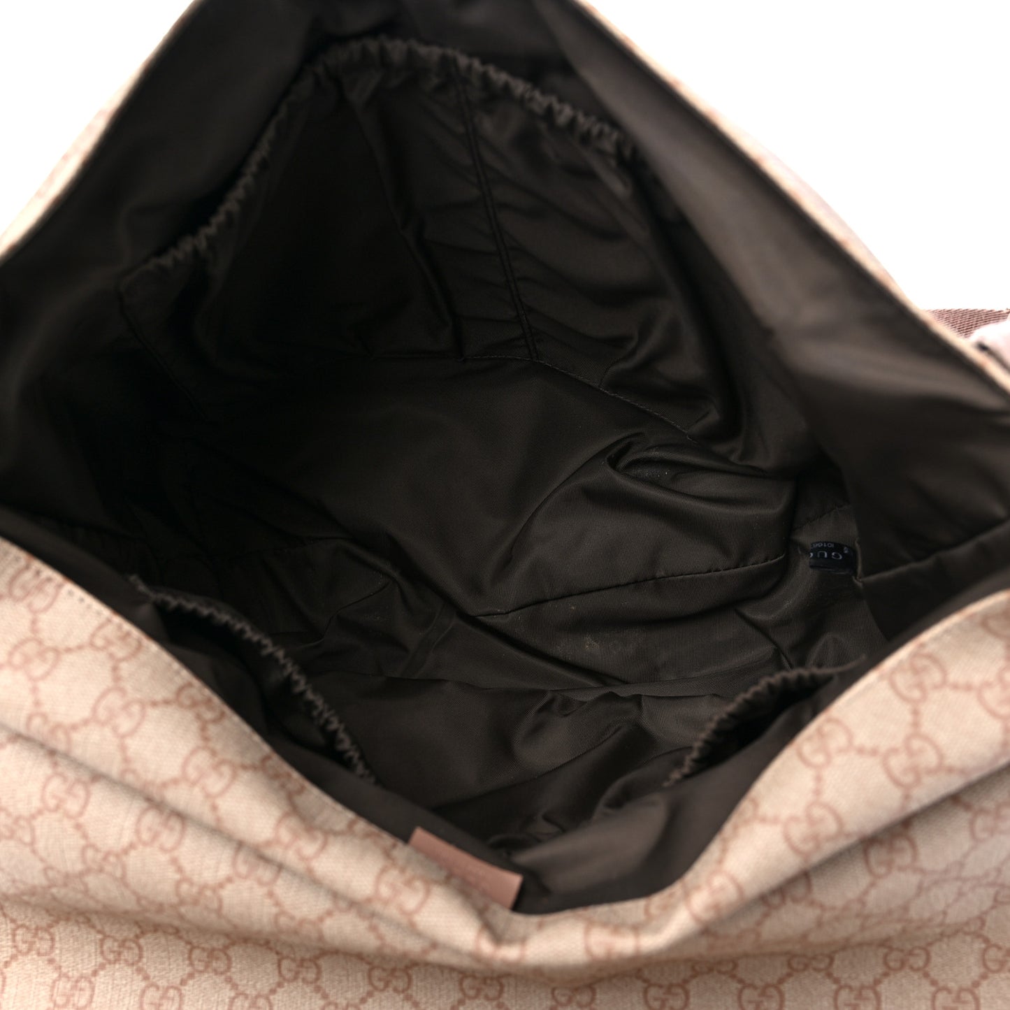 GG Supreme Monogram Messenger Diaper Bag Beige