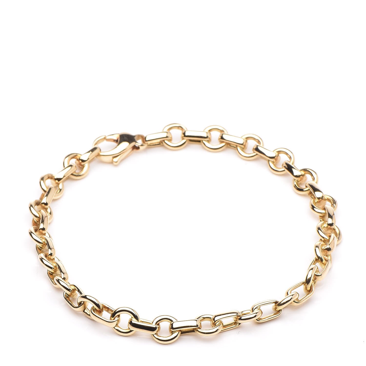 Tiffany 18K Yellow Gold Circle Link Chain Bracelet 1 of 6