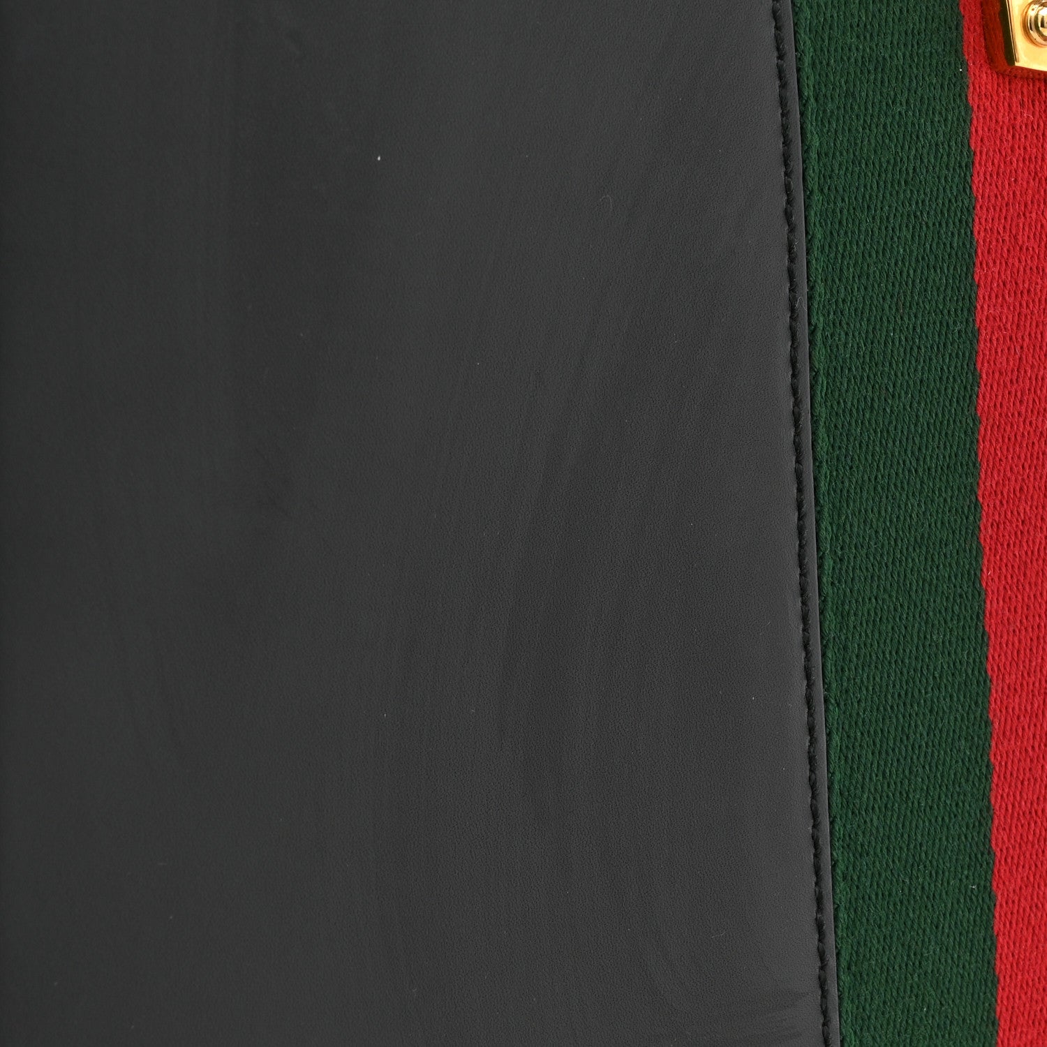 Gucci Calfskin Medium Sylvie Top Handle Bag Black 14 of 21