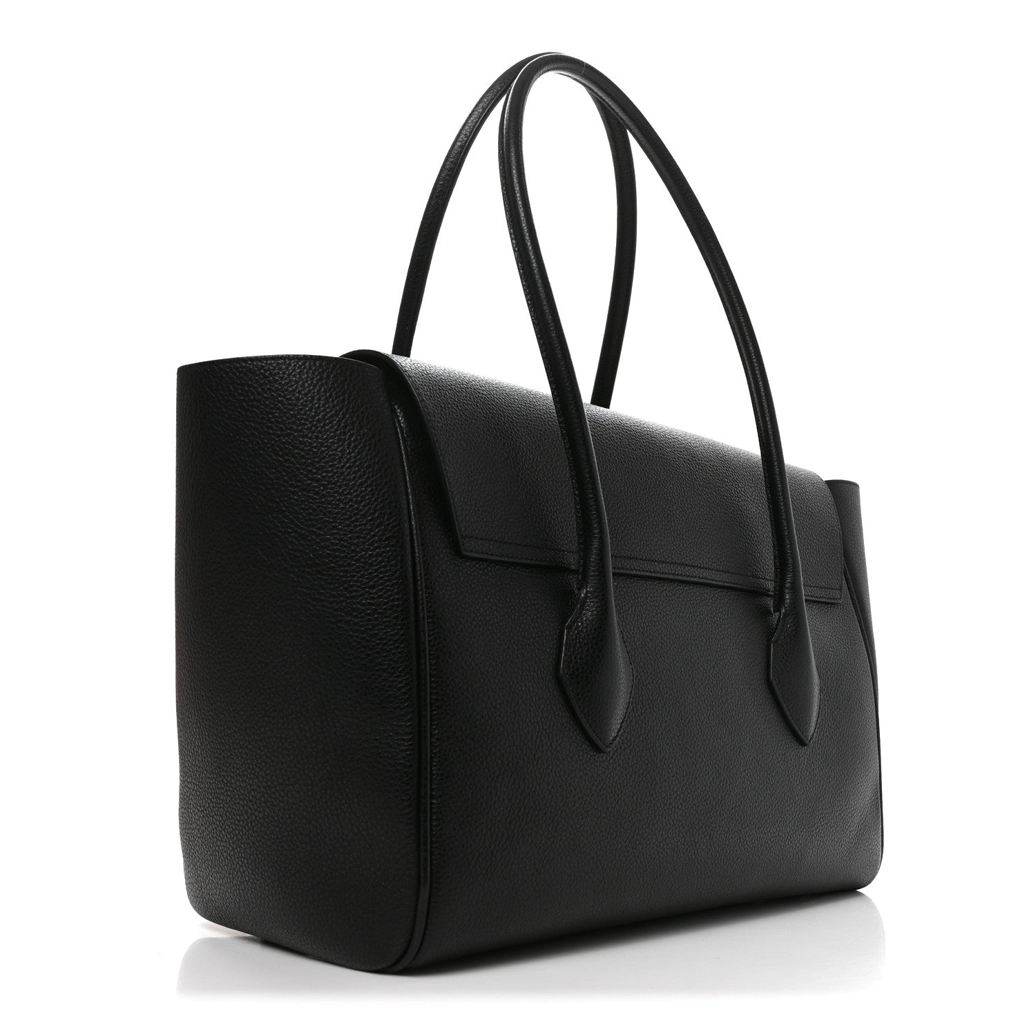 Salvatore Ferragamo Hammered Calfskin Firenze East West Tote Bag Black 3 of 10