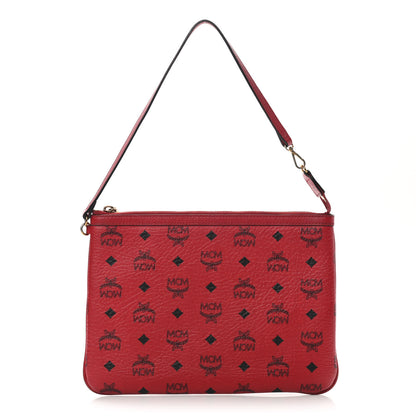 MCM Visetos Liz Shopper Tote Pouch Ruby Red 1 of 14