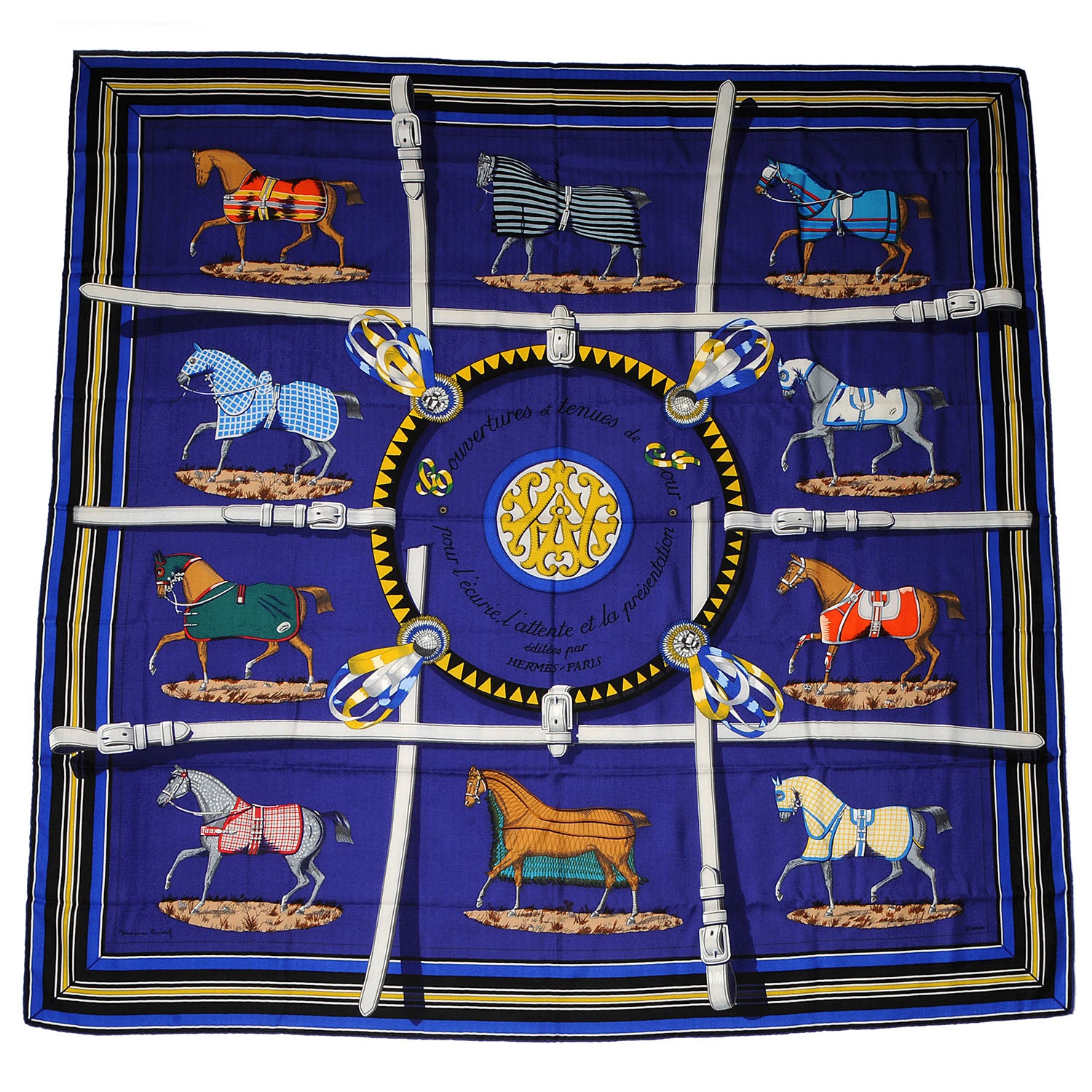 Hermes Cashmere Silk Couvertures et Tenues de Jour Shawl 140 1 of 4