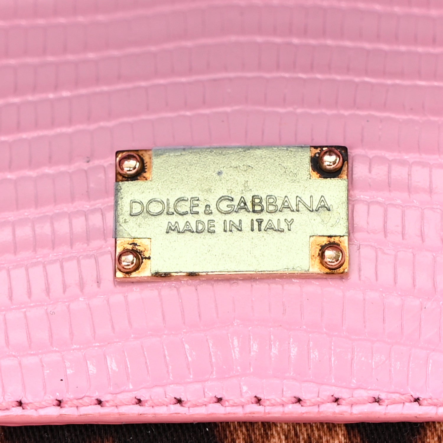 Dolce & Gabbana Lizard Calfskin Embossed Small Miss Sicily Satchel Light Pink 6 of 10
