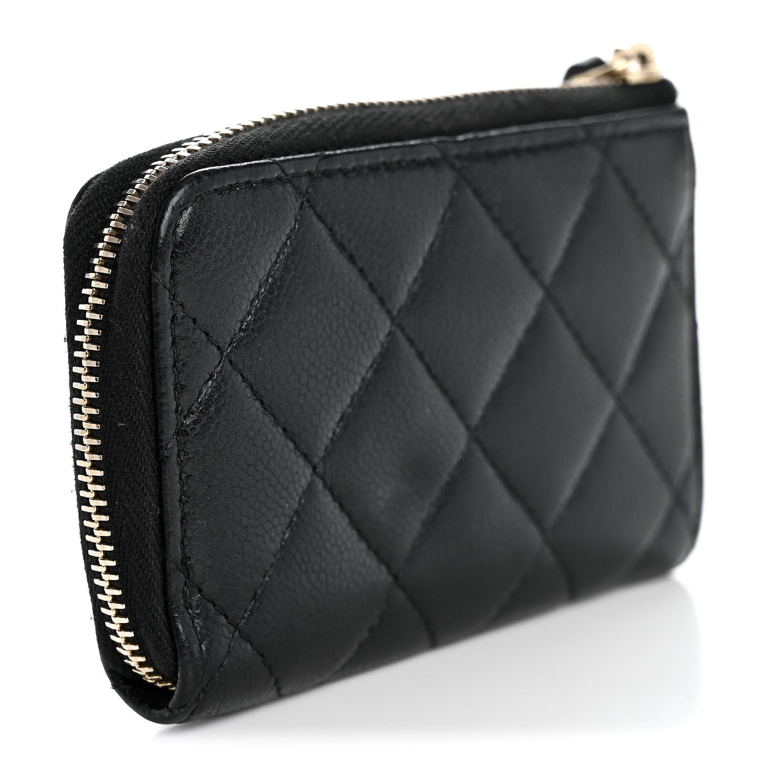 Chanel Caviar Quilted Zipped Key Holder Case Black 3 of 9