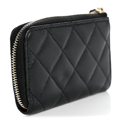 Chanel Caviar Quilted Zipped Key Holder Case Black 3 of 9